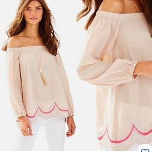 Lilly Pulitzer Adira off the shoulder silk top